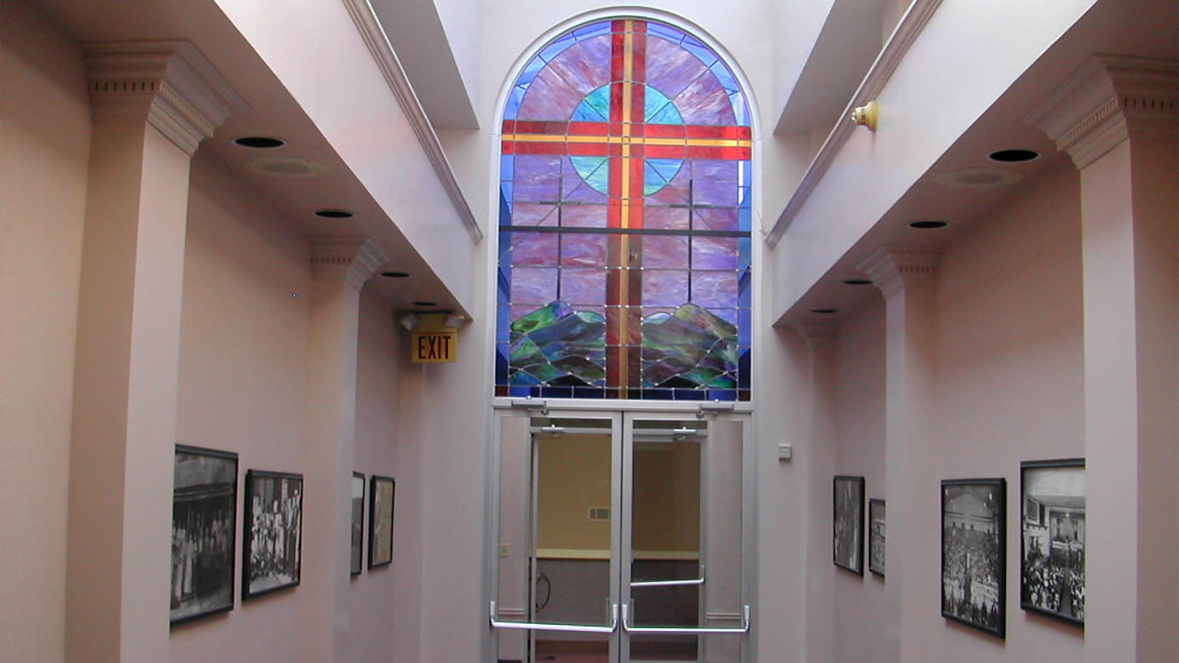 Church Bethleham Church of God Stained Glass Corridor