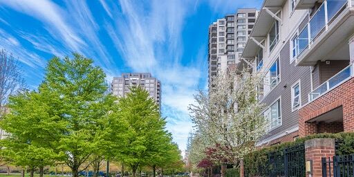 Modern Apartment Buildings in Vancouver, British Columbia, Canada. buildings