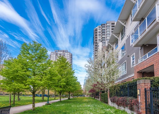 Modern Apartment Buildings in Vancouver, British Columbia, Canada. buildings